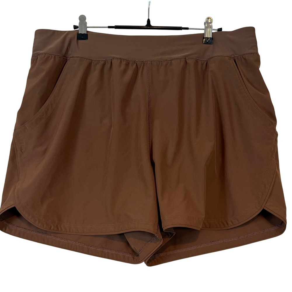 Lands' End Brown Active Board Shorts with Liner Plus Size 18W Gorpcore Swim Hike